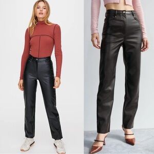 Aritzia Wilfred | the Melina pant in black faux leather